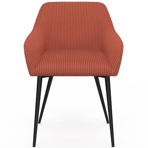 Lot De 2 Chaises De Salle à Manger, Fauteuils De Table Jany En Velours Côtelé Terracotta