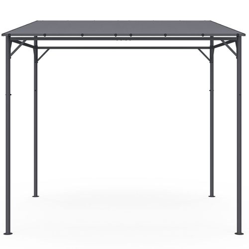 Pergola Adossée 4 Pieds 2,3 X 2,4 M Tonnelle De Jardin En Acier Avec Toile Gris Anthracite