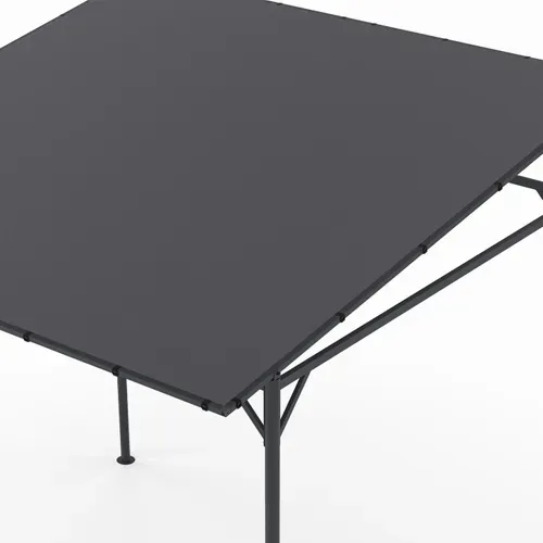 Pergola Adossée 4 Pieds 2,3 X 2,4 M Tonnelle De Jardin En Acier Avec Toile Gris Anthracite