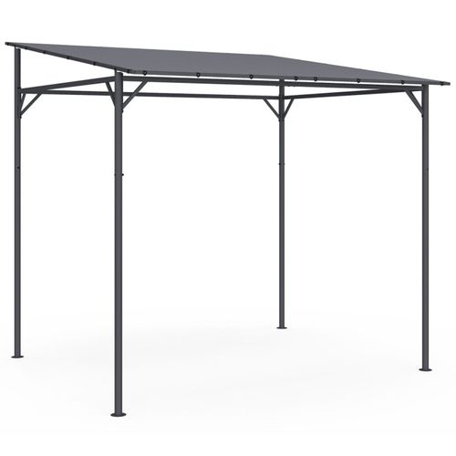 Pergola Adossée 4 Pieds 2,3 X 2,4 M Tonnelle De Jardin En Acier Avec Toile Gris Anthracite