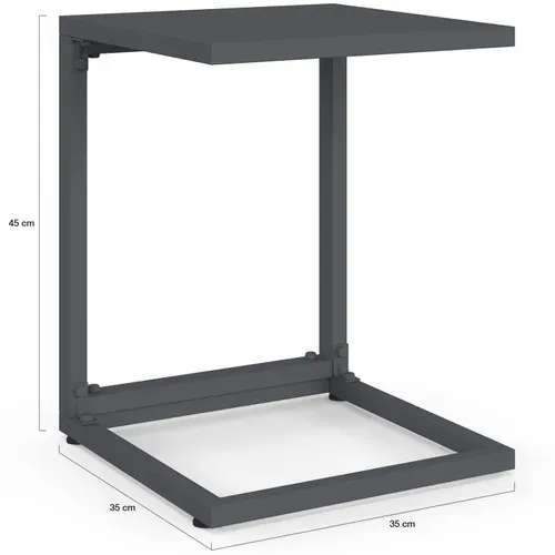 Lot De 2 Tables D'appoint De Jardin Pour Transat Et Bain De Soleil Palma Gris Anthracite