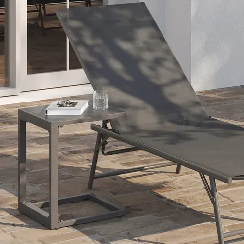 Lot De 2 Tables D'appoint De Jardin Pour Transat Et Bain De Soleil Palma Gris Anthracite