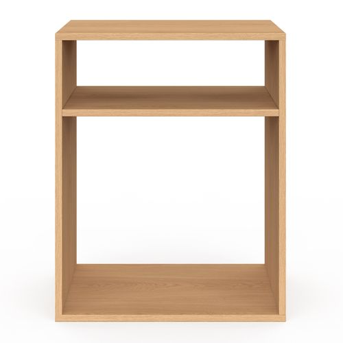 Lot De 2 Tables De Chevet Nora Avec Rangements Ouverts Effet Lattes Et Bois
