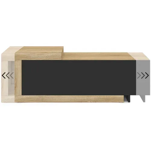 Table Basse Extensible Rectangulaire Raphael 100-130 Cm 1 Porte Bois Et Noir