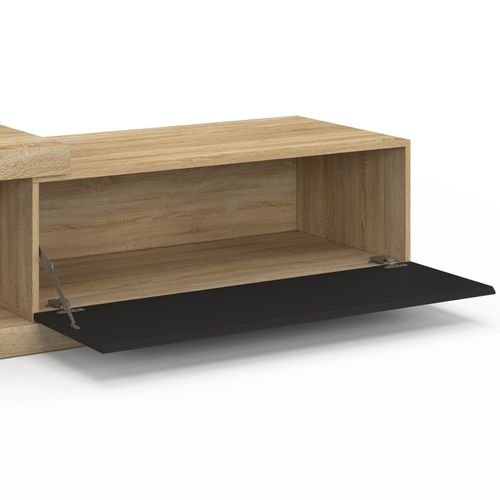 Table Basse Extensible Rectangulaire Raphael 100-130 Cm 1 Porte Bois Et Noir