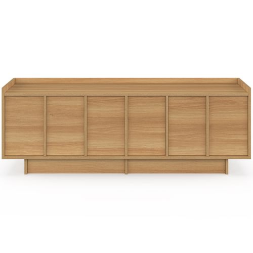 Meuble TV 140 Cm Rosie 3 Portes Façon Hêtre Design Minimaliste