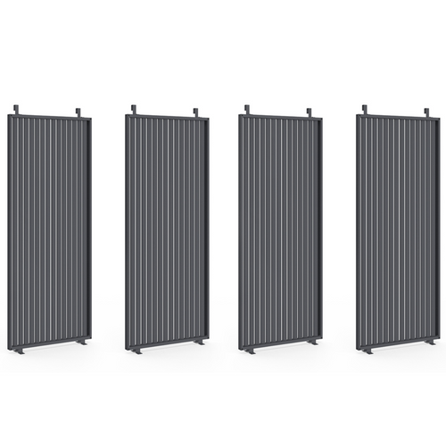 Pergola édition Collector Persiennes Verticales Toit Rétractable 3x4 M 4 Pans Modulables Gris