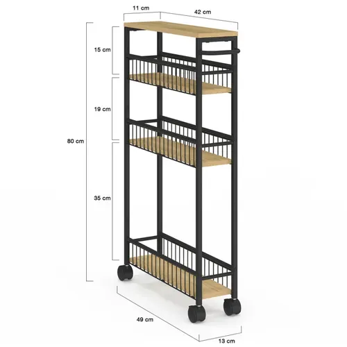 Desserte De Cuisine Gain De Place Detroit 4 Niveaux Sur Roulettes Design Industriel