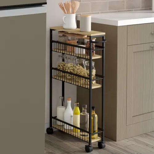 Desserte De Cuisine Gain De Place Detroit 4 Niveaux Sur Roulettes Design Industriel