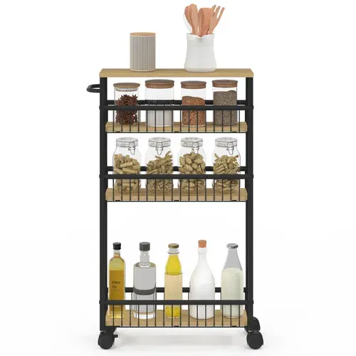 Desserte De Cuisine Gain De Place Detroit 4 Niveaux Sur Roulettes Design Industriel