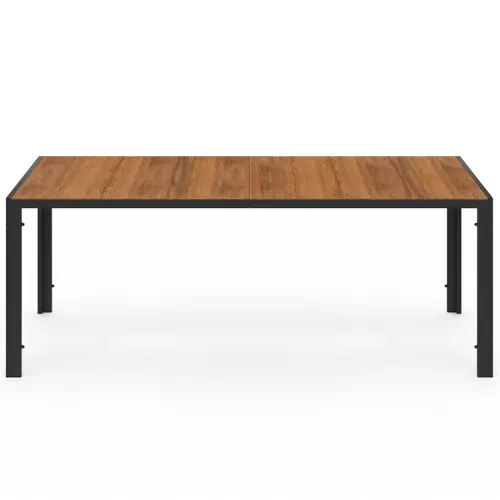 Salon De Jardin Madeira Table 190 Cm Et 8 Chaises Cordage Et Textilène Noir Et Rotin Clair