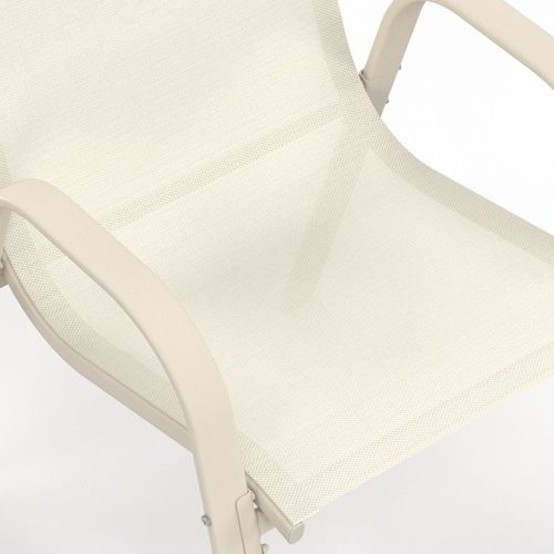 Lot De 6 Chaises De Jardin Lyma Métal Et Textilène Empilables Beige