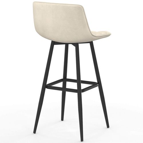 Lot De 4 Tabourets De Bar Mady En Velours Mix Color Gris Foncé, Terracotta X2, Beige