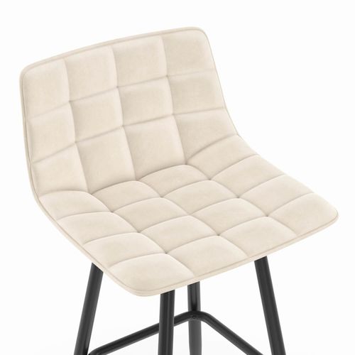 Lot De 4 Tabourets De Bar Mady En Velours Mix Color Gris Foncé, Terracotta X2, Beige