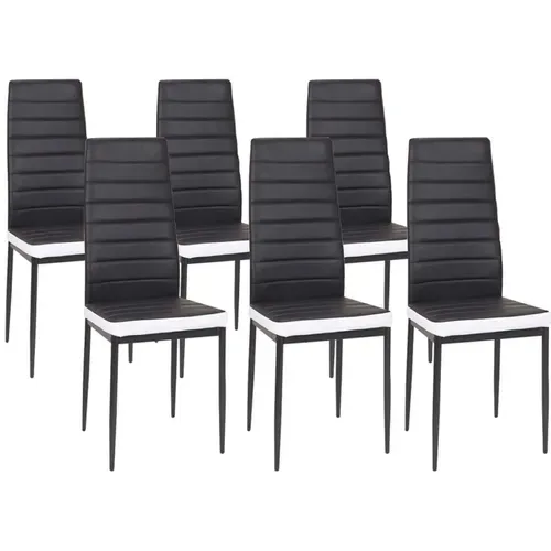 Ensemble Table à Manger Rectangle Phoenix Bois Et Noir Bande Centrale Noire 160 Cm Et 6 Chaises Roma