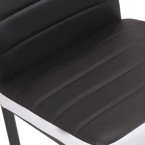 Ensemble Table à Manger Rectangle Phoenix Bois Et Noir Bande Centrale Noire 160 Cm Et 6 Chaises Roma