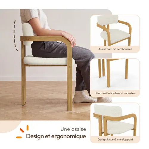 Ensemble Table À Manger Extensible Ronde Carmen 4-8 Personnes Pied Lattes 110 - 150 Cm Et 4 Chaises