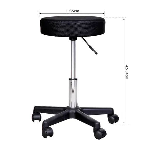 Tabouret Massage à Roulettes Réglable Noir