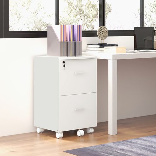 Caisson De Bureau 2 Tiroirs Verrouillables Panneaux Mdf