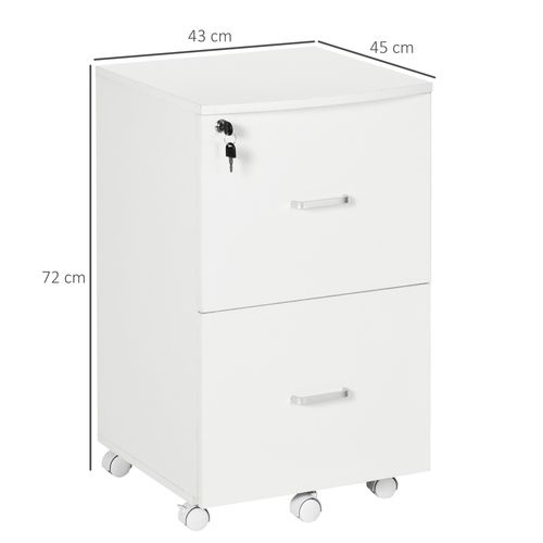 Caisson De Bureau 2 Tiroirs Verrouillables Panneaux Mdf