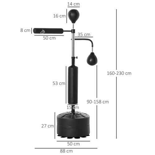 Sac De Frappe Boxe Autoportant Punching Ball Brunier 3 En 1