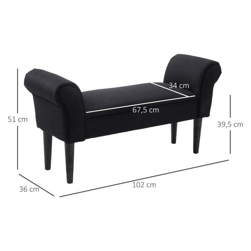 Banc Banquette Accoudoirs Courbés Tissu