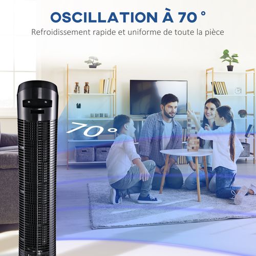 Ventilateur Colonne Tour Oscillant 45 W 3 Vitesses