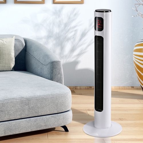 Ventilateur Colonne Tour 45 W Programmable Oscillant Avec Télécommande Blanc Noir