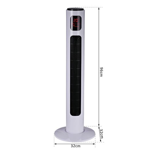 Ventilateur Colonne Tour 45 W Programmable Oscillant Avec Télécommande Blanc Noir