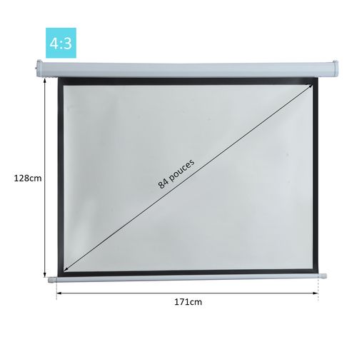 Ecran De Projection Motorisé 4:3 171 X 128 Cm Blanc