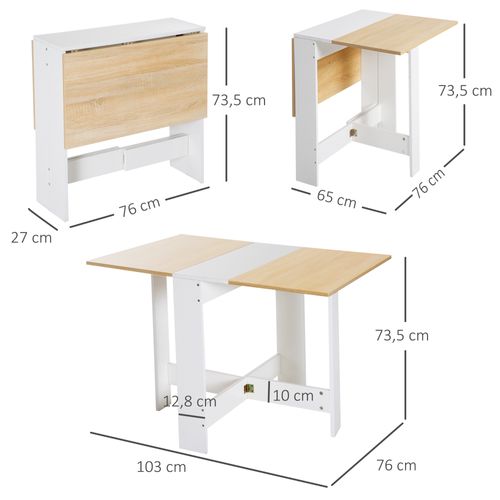Table De Cuisine Pliable 103l X 76l X 74h Cm