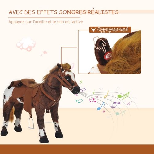 CHEVAL EN PELUCHE avec effets sonores réalistes pour garçons et filles