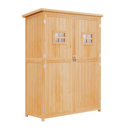Armoire De Jardin 2 Portes Fenêtres Étagères - Gardenshape