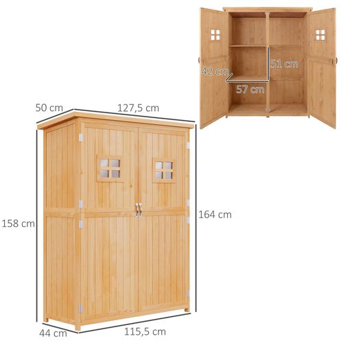 Armoire De Jardin 2 Portes Fenêtres Étagères - Gardenshape