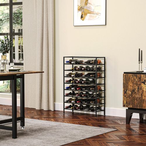 étagère à Vin Rack Pour Bouteilles Range-bouteilles 54 Bouteilles Métal Noir