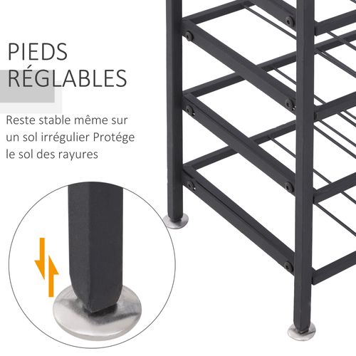 étagère à Vin Rack Pour Bouteilles Range-bouteilles 54 Bouteilles Métal Noir