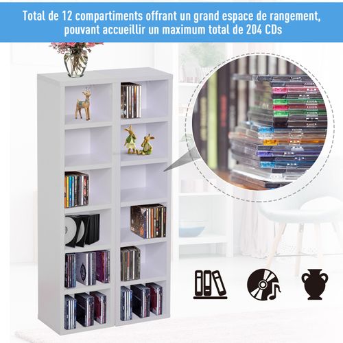 Lot De 2 étagères Colonnes Range-cd/dvd 21l X 19l X 88h Cm