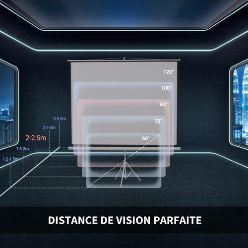 écran De Projection 4:3 84' Avec Support Trépied
