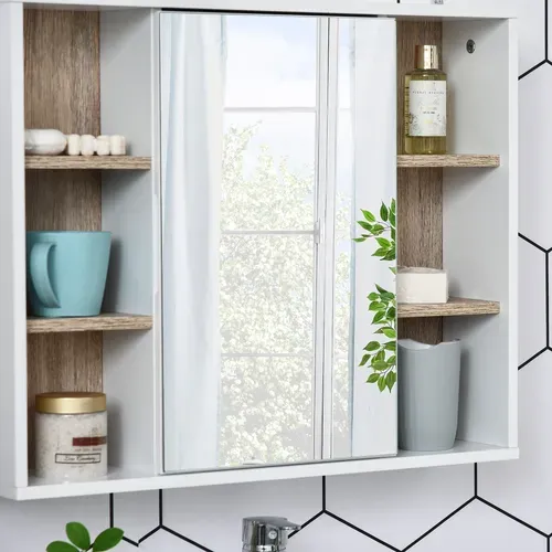 Miroir De Salle De Bain Avec Placard Et étagères