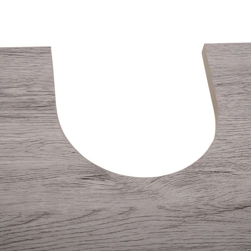 Meuble Sous-vasque - Placard 2 Portes Avec étagère - Mdf Imitation Bois Gris