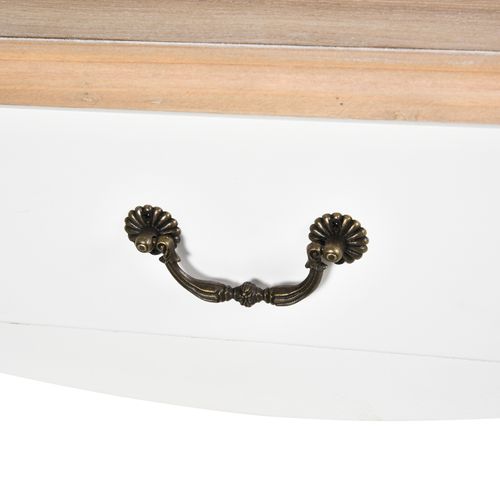 Console Style Table De Drapier Style Shabby Chic 2 Tiroirs Blanc