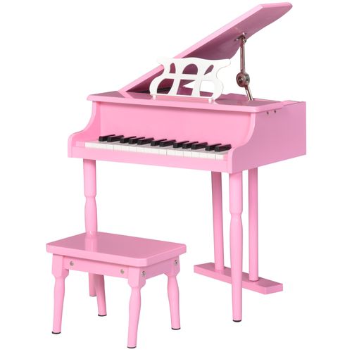 Piano à Queue Enfant En Bois 30 Touches Tabouret Inclus