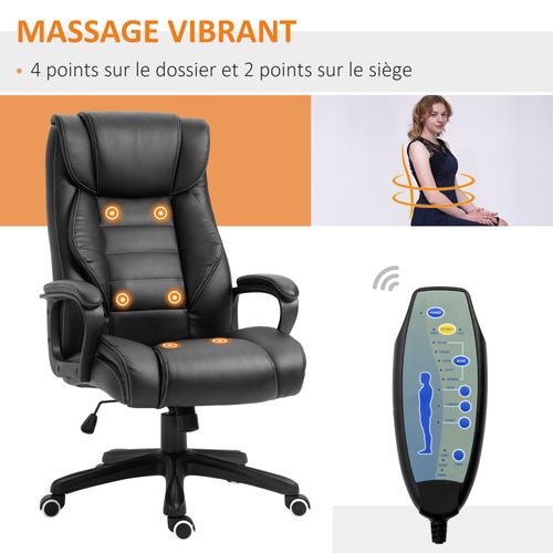 Fauteuil De Bureau Direction Massant Grand Confort Revêtement Synthétique