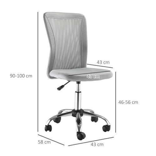 Chaise De Bureau Ergonomique Hauteur Réglable Piètement Chromé Pivotant 360° Revêtement Maille