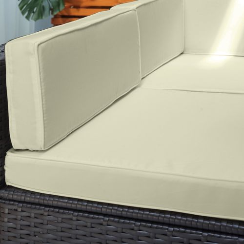 Salon De Jardin 7 Pièces Modulables Résine Tressée Brun Foncé