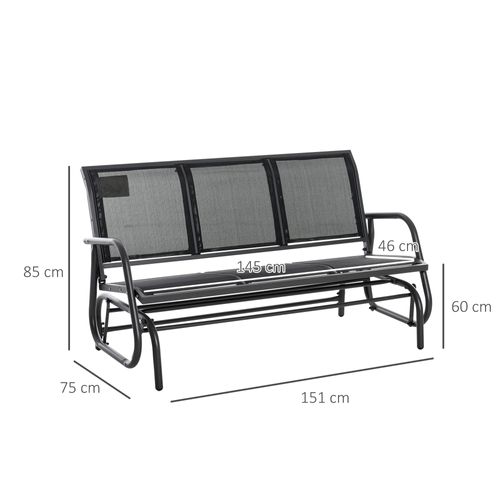 Banc à Bascule De Jardin 3 Places Design Contemporain