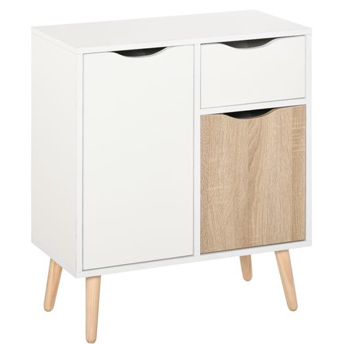 Meuble De Rangement Scandinave 2 Placards Tiroir Blanc Chêne Clair