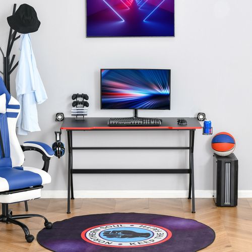 Bureau Gaming Racing Bracket Supports Plateau Texture Carbone