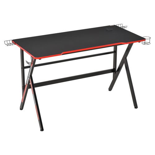 Bureau Gaming Racing Bracket Supports Plateau Texture Carbone