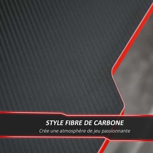 Bureau Gaming Racing Bracket Supports Plateau Texture Carbone
